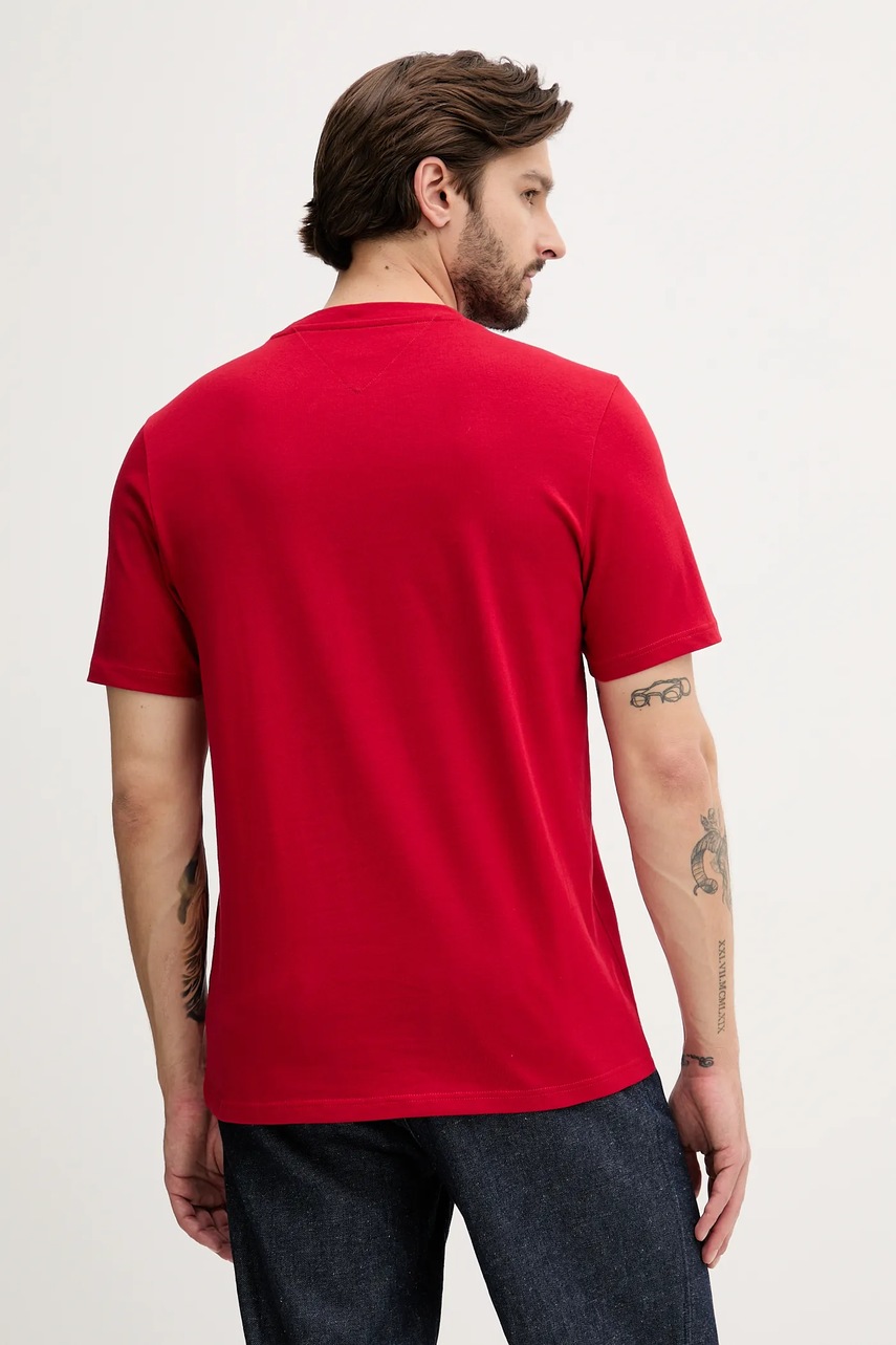 Хлопковая футболка Tommy Hilfiger цвет красный с принтом MW0MW39843