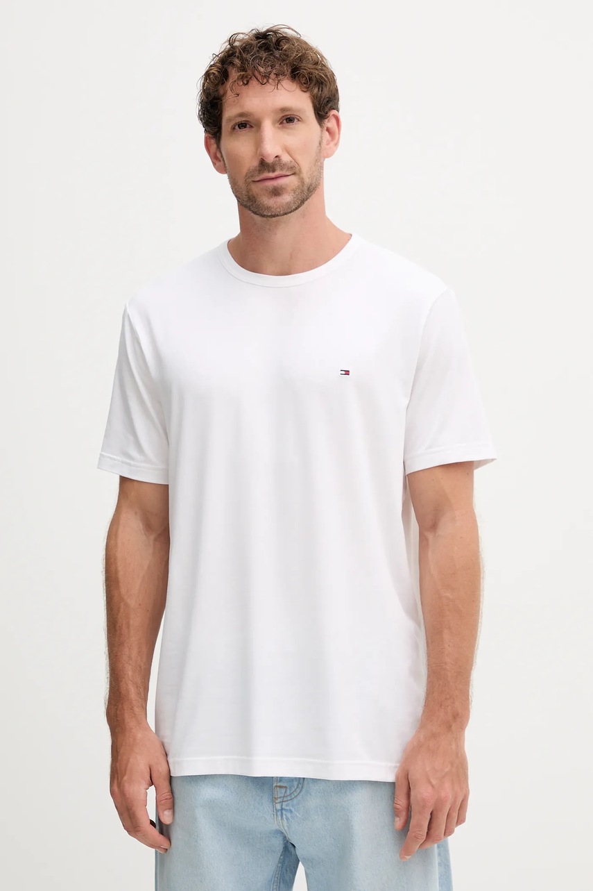 Levně Tričko Tommy Hilfiger pánské, bílá barva, MW0MW37313