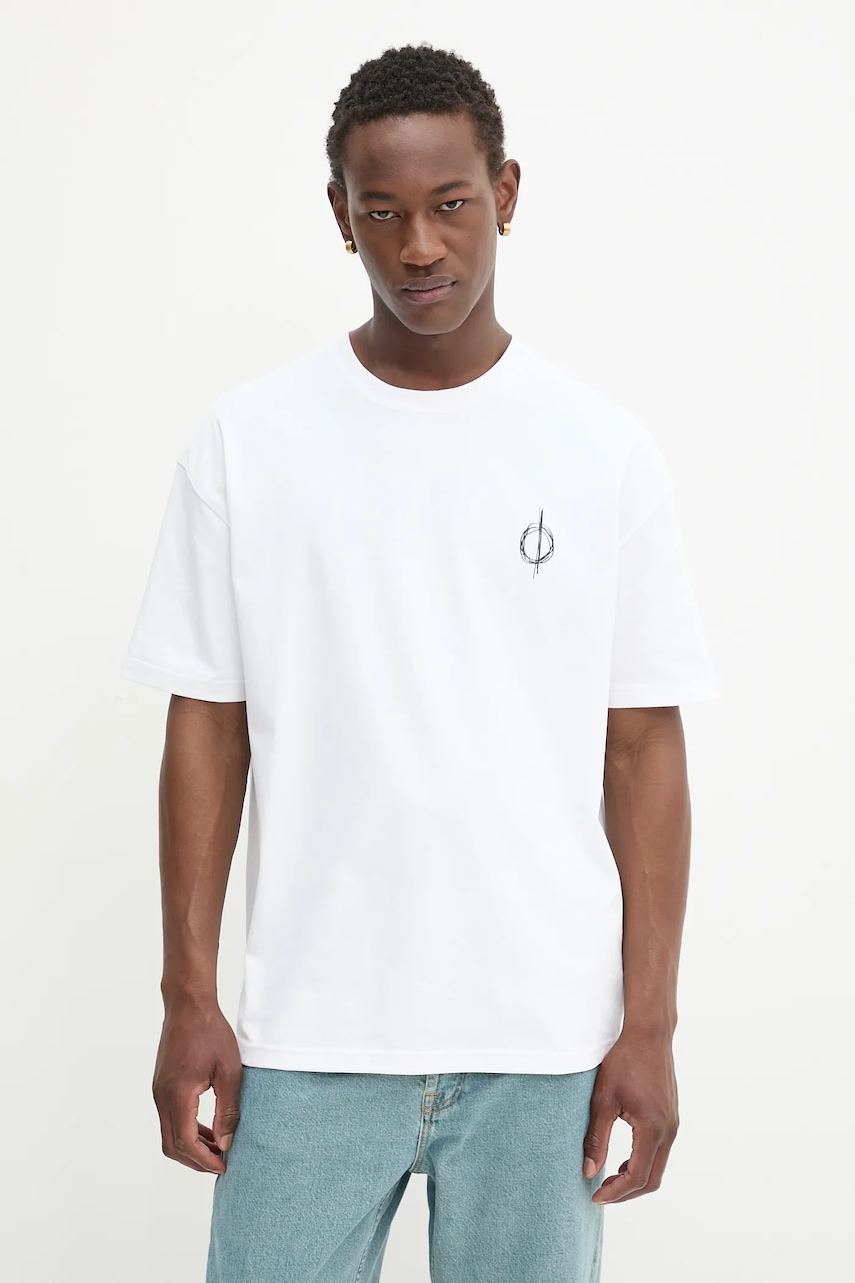 Samsoe Samsoe tricou din bumbac SAODIE culoarea alb, cu imprimeu, M25200079