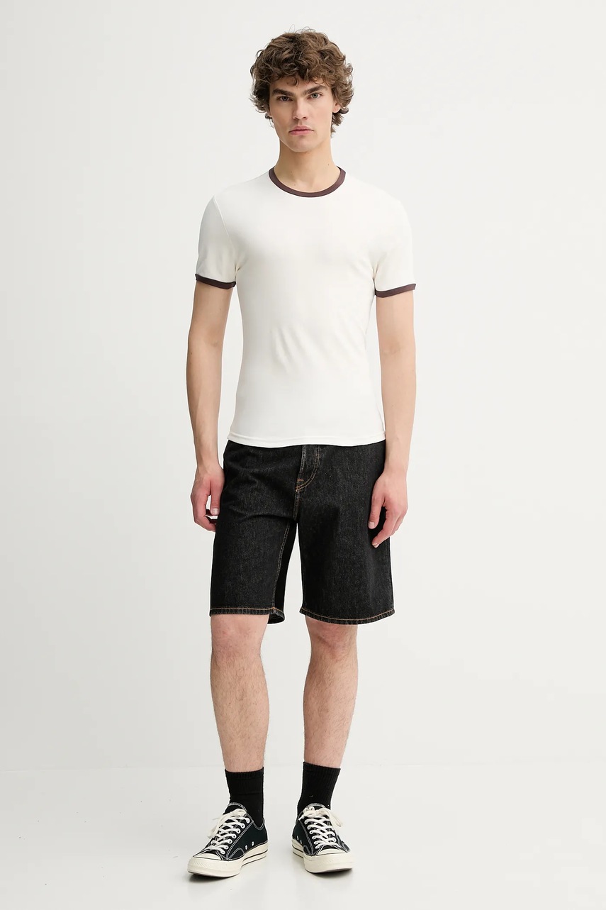 Хлопковая футболка Samsoe Samsoe SATOD цвет бежевый однотонная M25200030