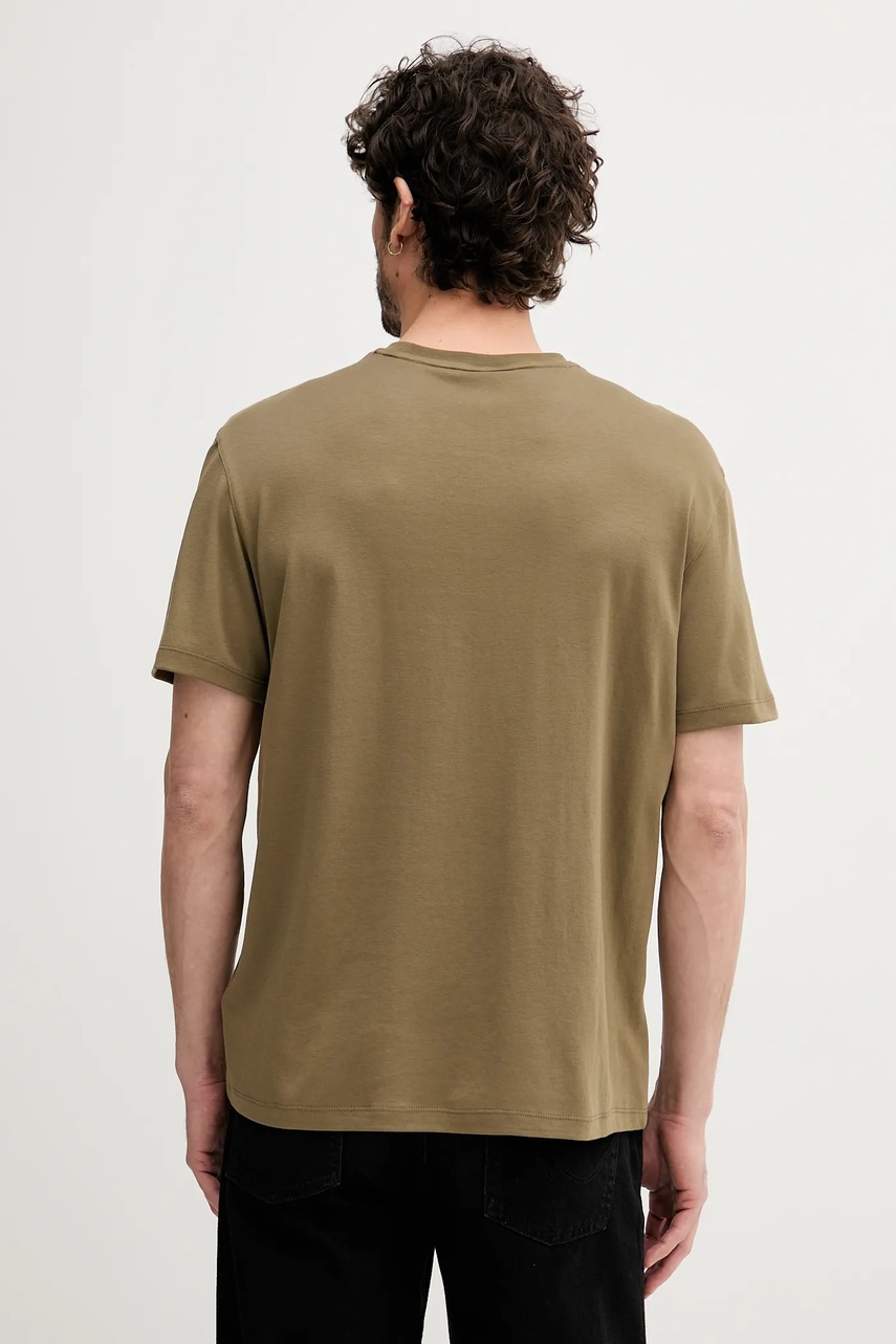 Хлопковая футболка Calvin Klein цвет зелёный однотонная LV04LB275G
