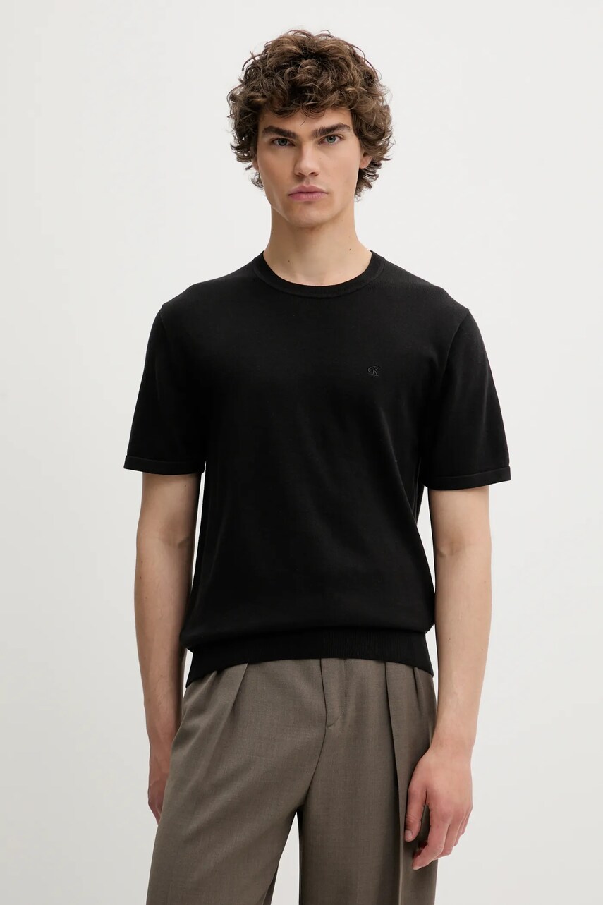 Levně Bavlněné tričko Calvin Klein pánské, černá barva, LV04LC333G