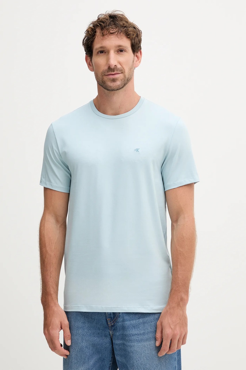 Levně Tričko Calvin Klein pánské, modrá barva, LV04LC240G