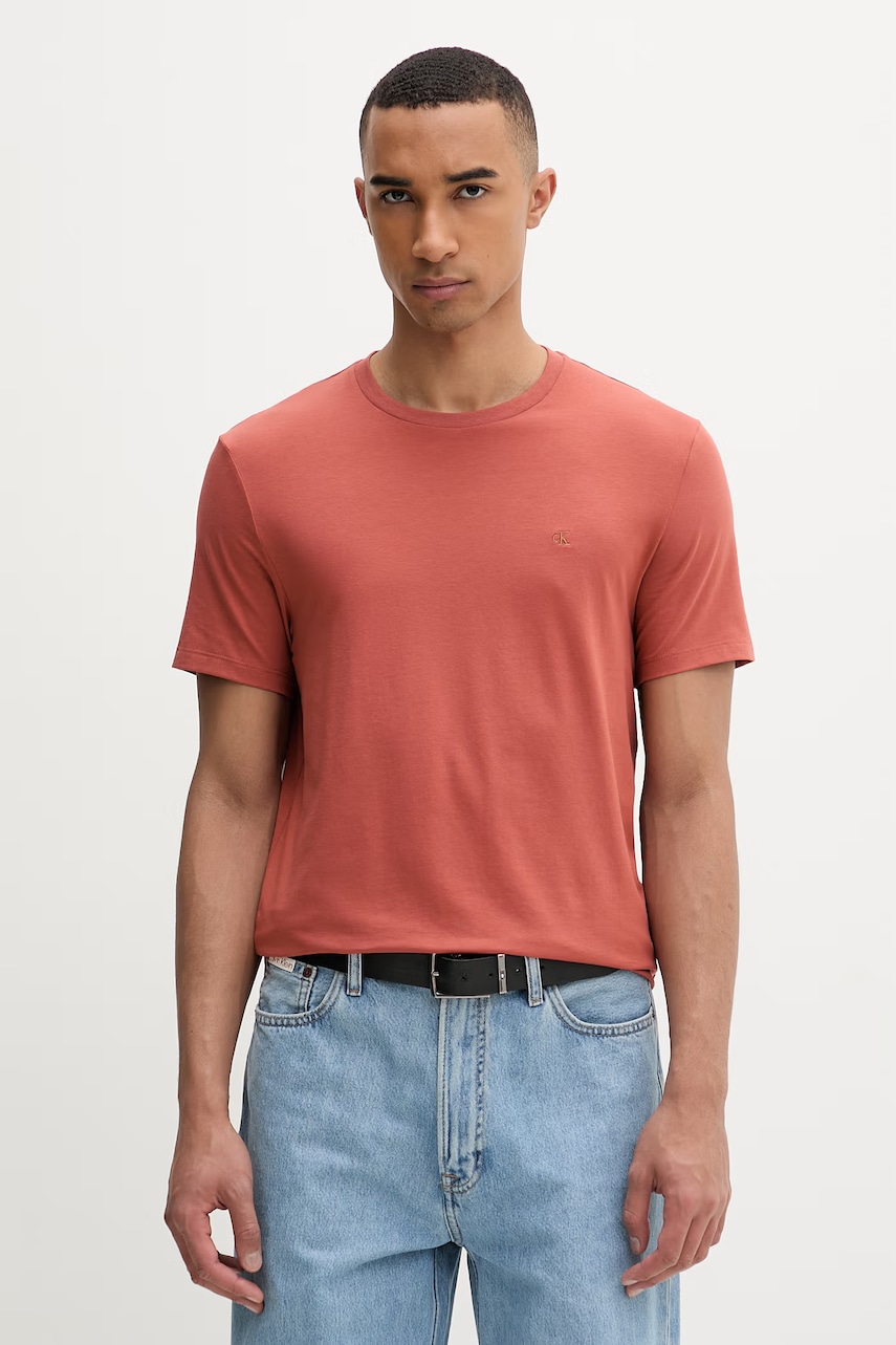 Calvin Klein T-shirt ανδρικό βαμβακερό με ελαστάν LV04LC240G πορτοκαλί S,2XL,XL,L,M