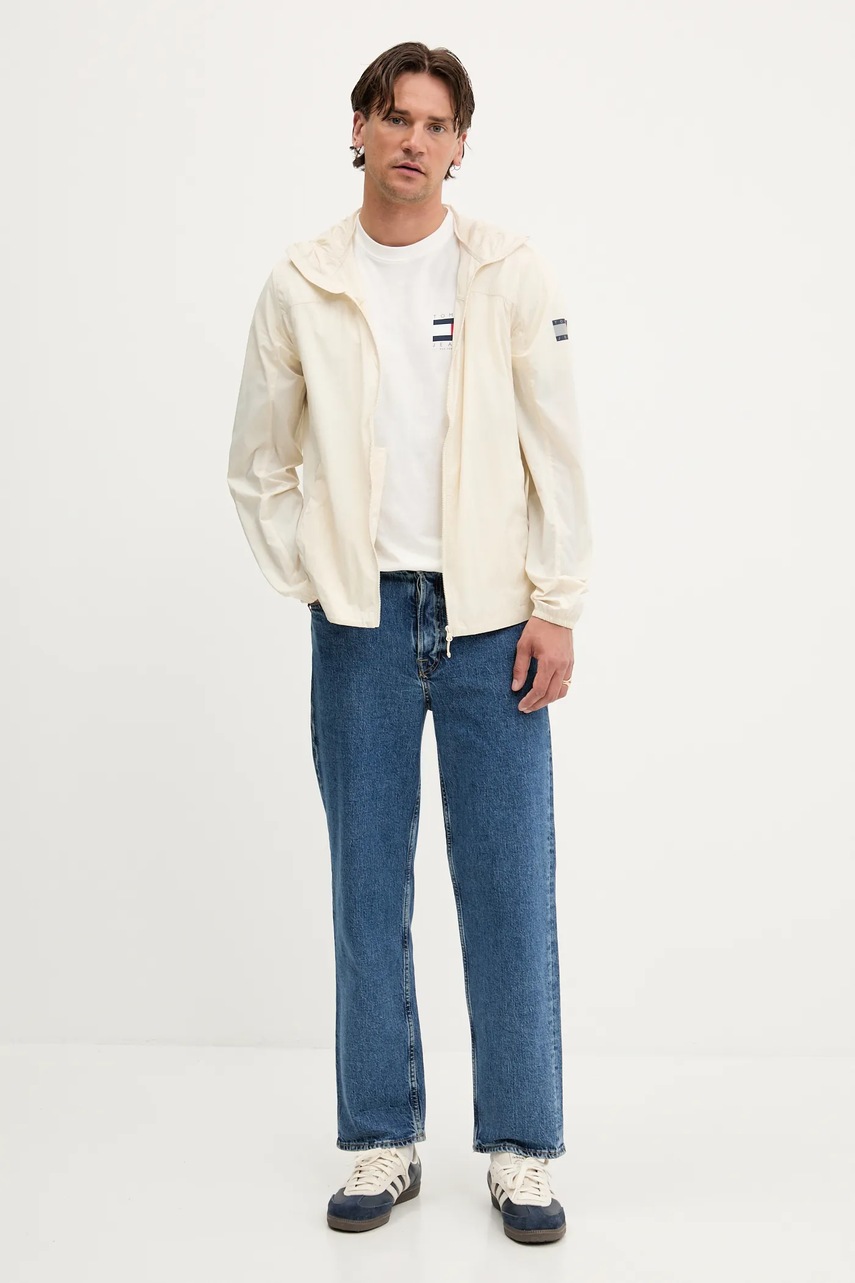 Хлопковая футболка Tommy Jeans цвет белый с принтом DM0DM21910