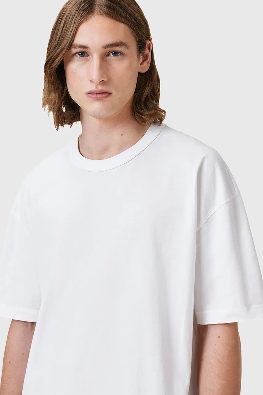 Хлопковая футболка AllSaints SONNY цвет белый однотонная M007JC