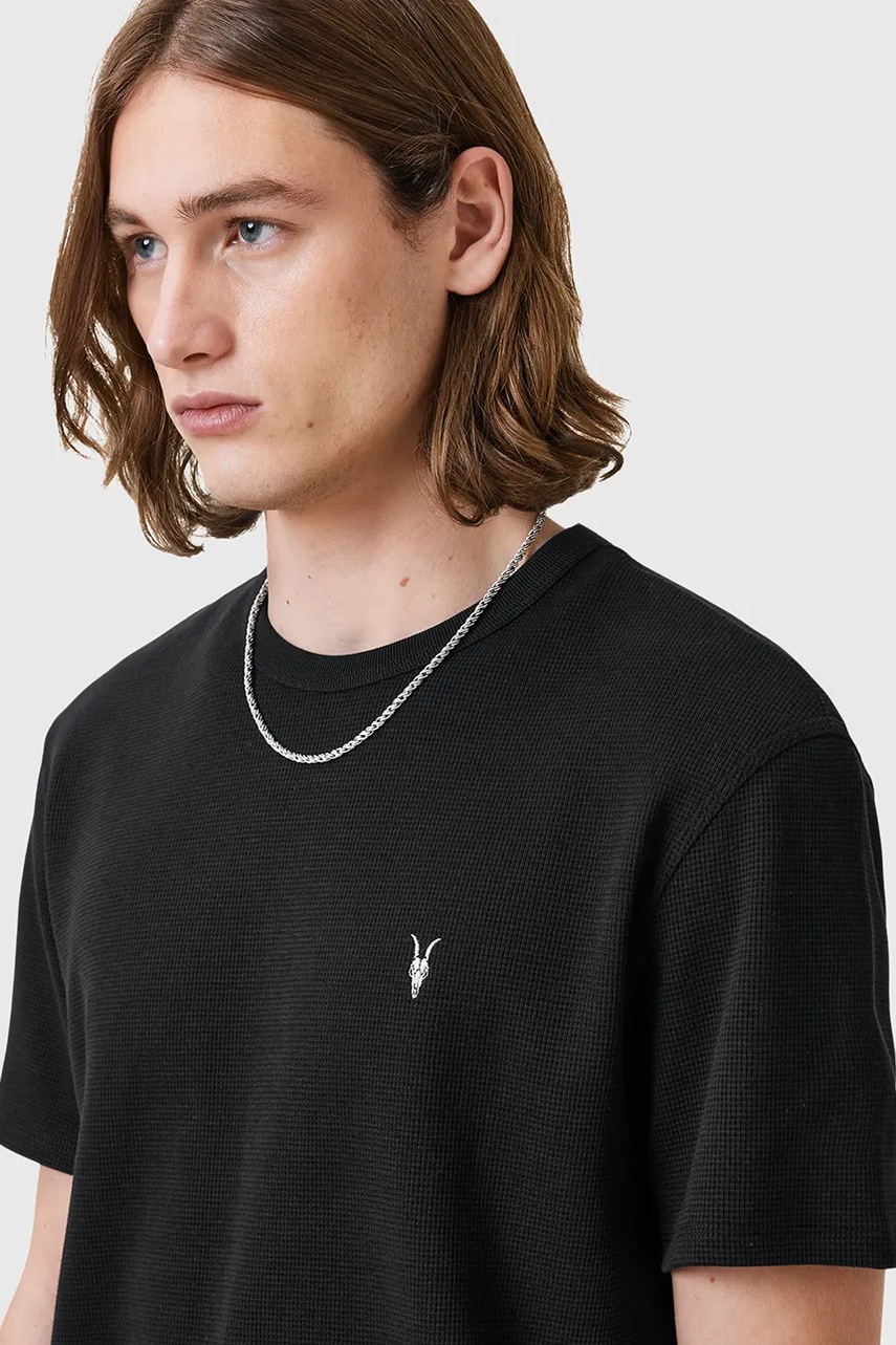 Хлопковая футболка AllSaints ELLIS цвет чёрный однотонная M018JC