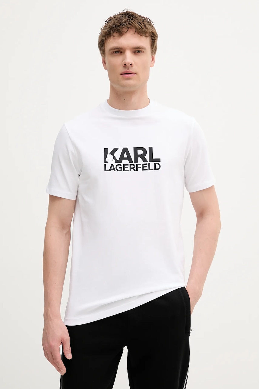 Karl Lagerfeld tricou culoarea alb, cu imprimeu, 553235.755087