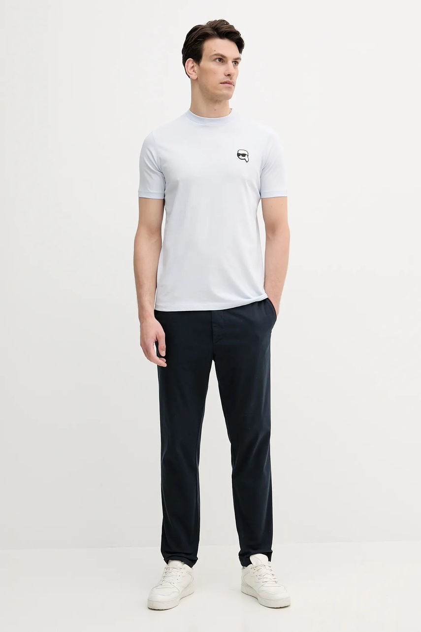 Хлопковая футболка Karl Lagerfeld однотонная 553224.755710