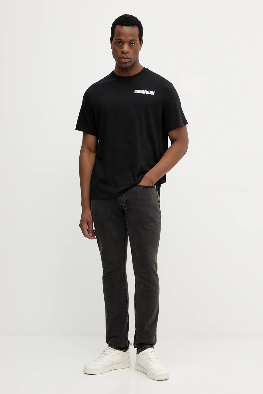 Хлопковая футболка Calvin Klein Jeans цвет чёрный с принтом LV04RC805G