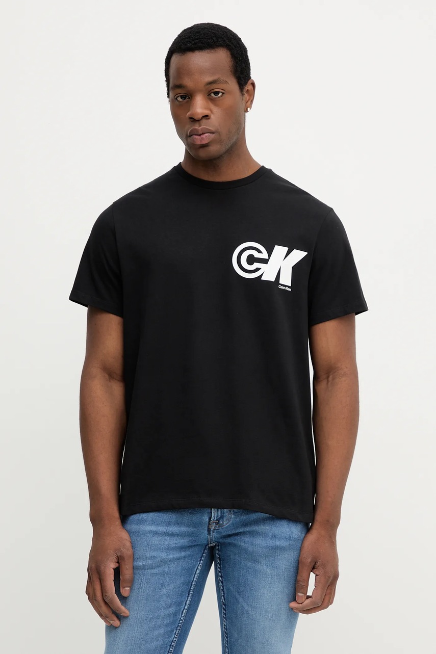 Μπλουζάκι Calvin Klein Jeans χρώμα: μαύρο, LV04RC835G φωτογραφία