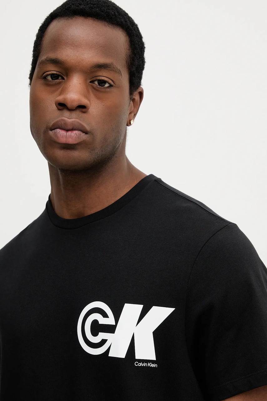 Μπλουζάκι Calvin Klein Jeans χρώμα: μαύρο, LV04RC835G φωτογραφία