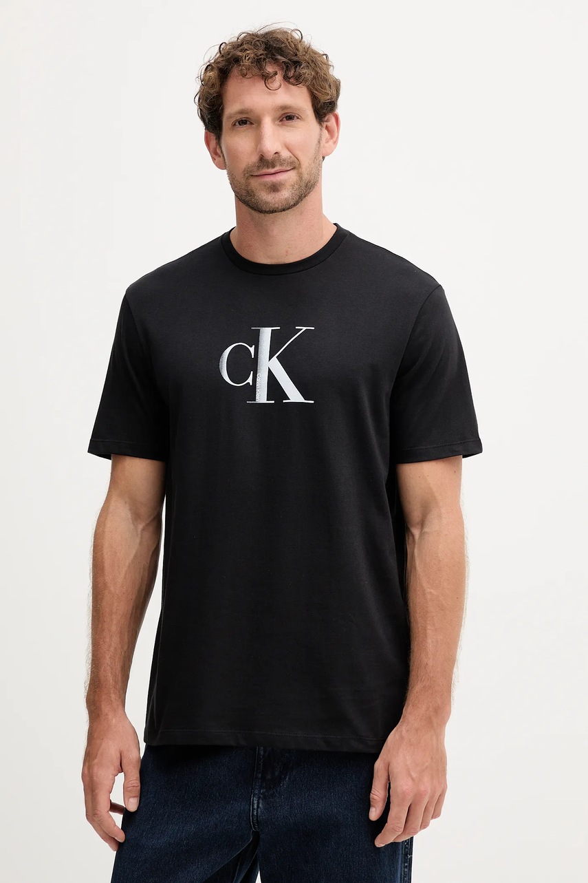 Levně Bavlněné tričko Calvin Klein Jeans pánské, černá barva, s potiskem, LV04RC857G