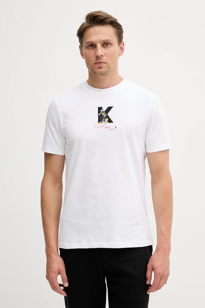 Karl Lagerfeld tricou din bumbac DISNEY culoarea alb, cu imprimeu, 553270.755099