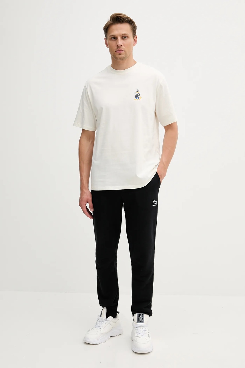 Хлопковая футболка Karl Lagerfeld DISNEY цвет бежевый с принтом 553270.755098