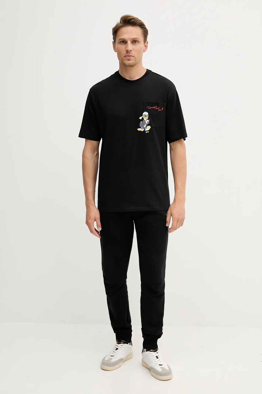 Хлопковая футболка Karl Lagerfeld DISNEY цвет чёрный с принтом 553270.755097