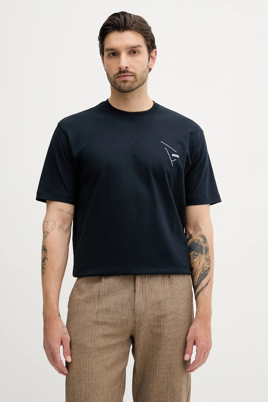 Bavlněné tričko BOSS Orange Te_section