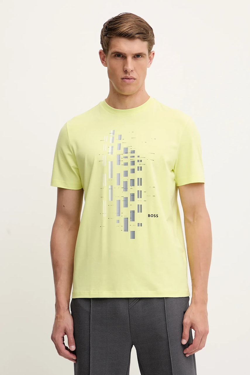 BOSS Green tricou culoarea verde, cu imprimeu, 50543808