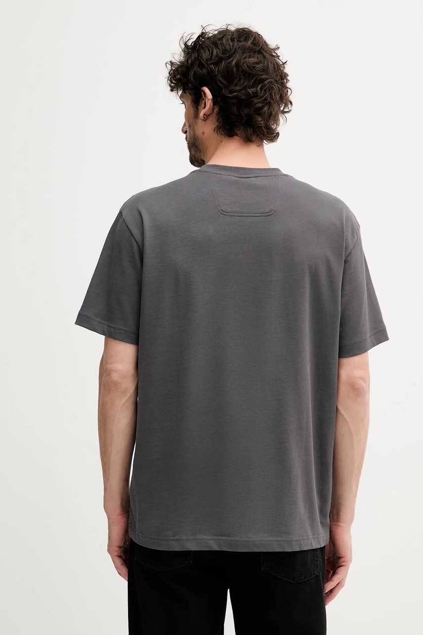 Хлопковая футболка BOSS Green цвет серый с аппликацией 50544316