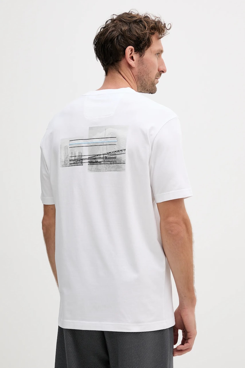 BOSS Green tricou culoarea alb, cu imprimeu, 50545869