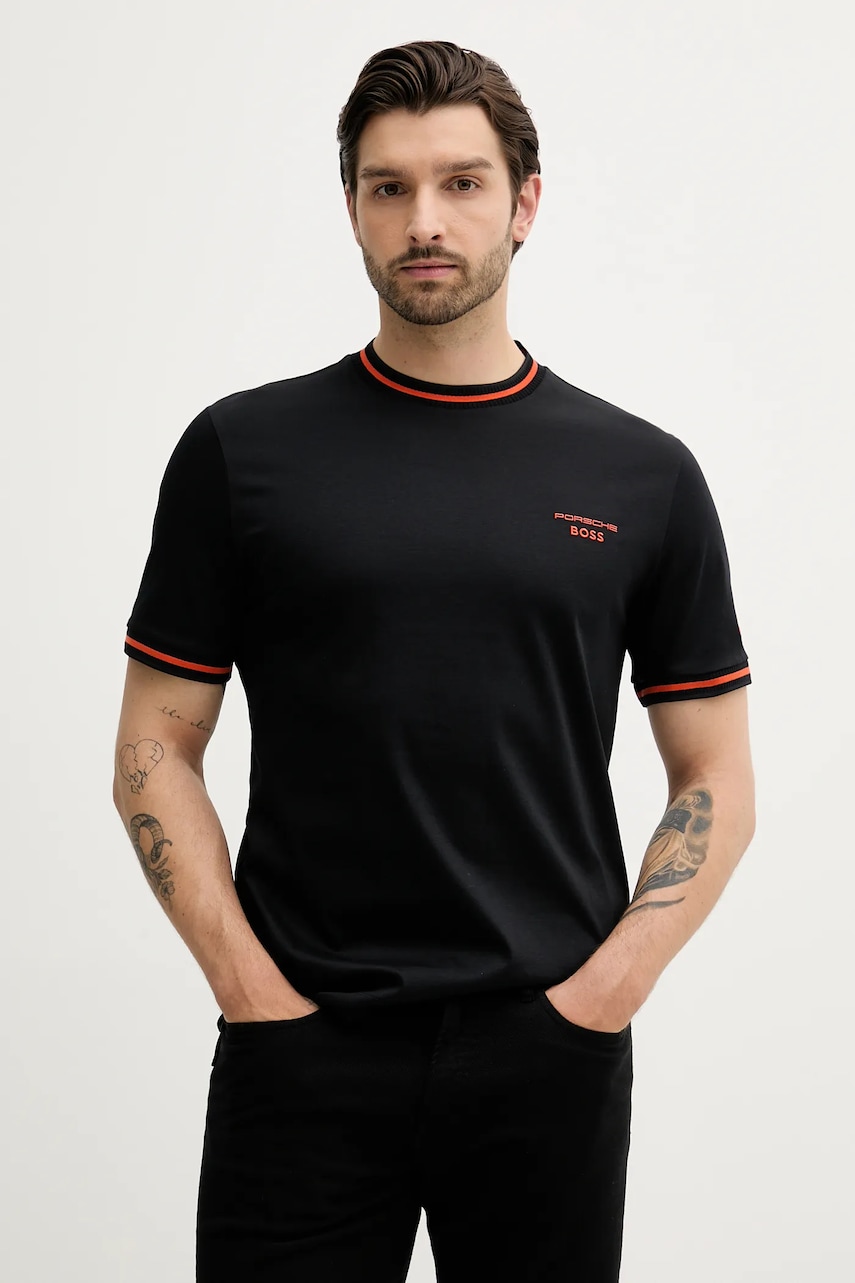 BOSS tricou din bumbac culoarea negru, uni, 50543341