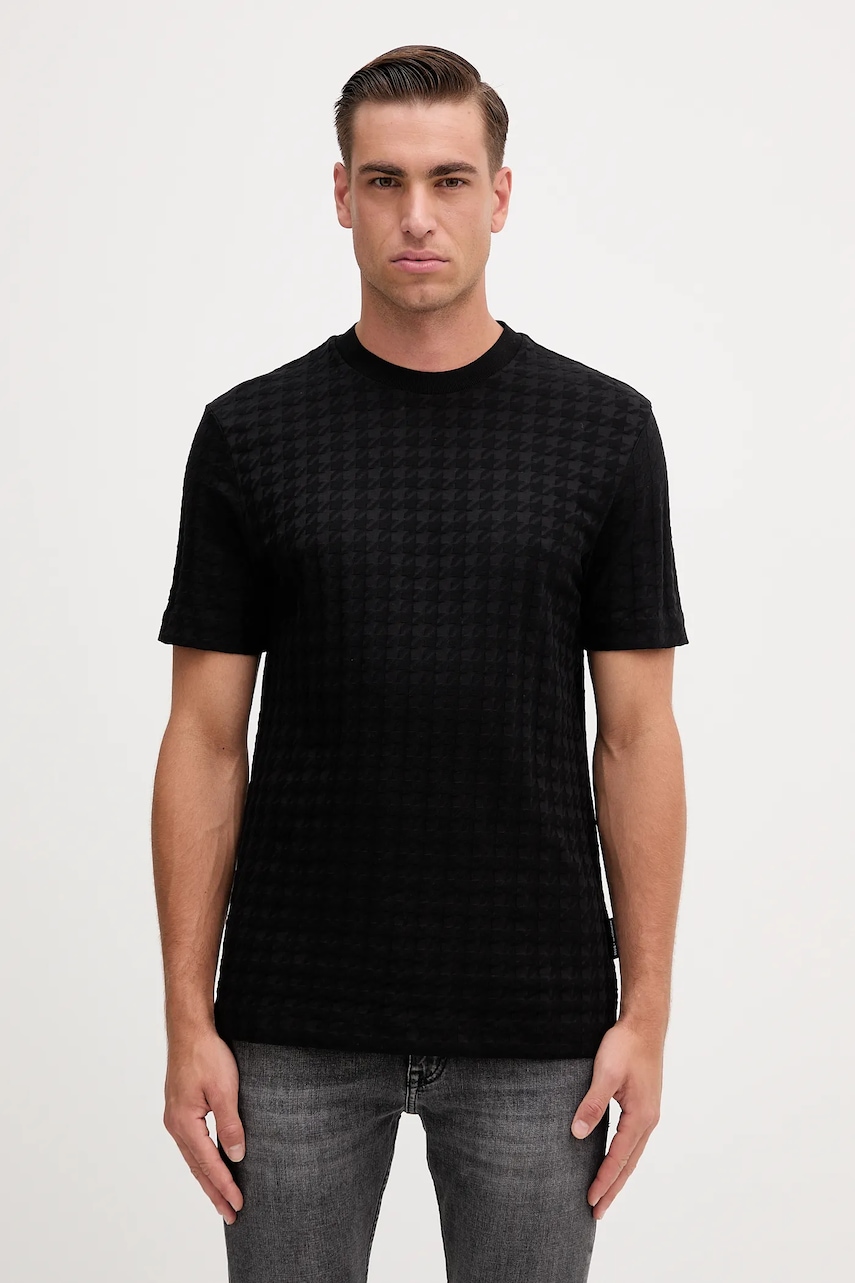 BOSS tricou din bumbac culoarea negru, uni, 50545585