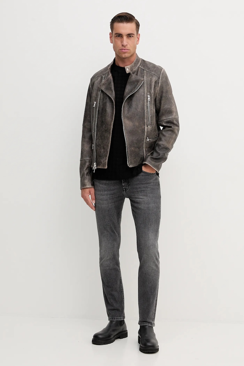 Хлопковая футболка BOSS цвет чёрный однотонная 50545585