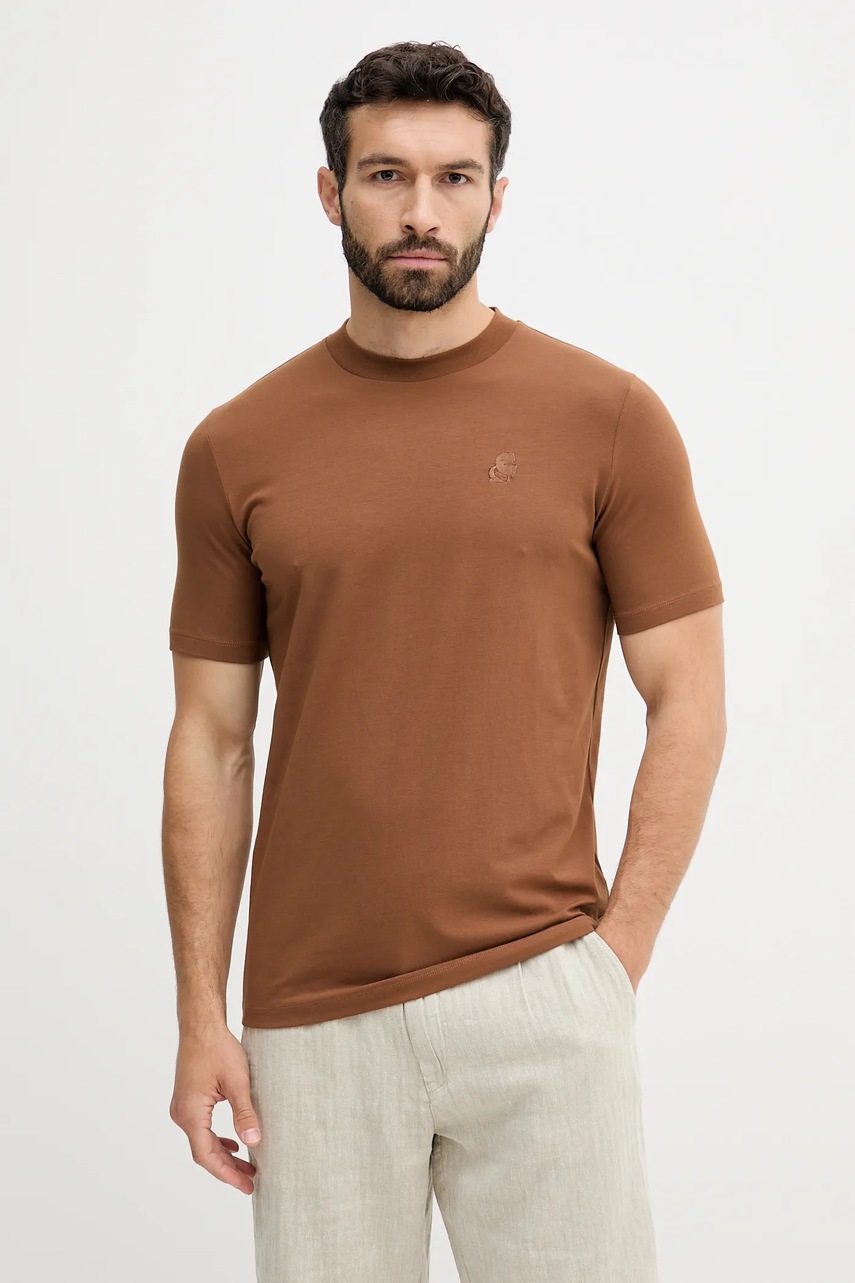 Karl Lagerfeld tricou culoarea maro, uni, 553221.755750