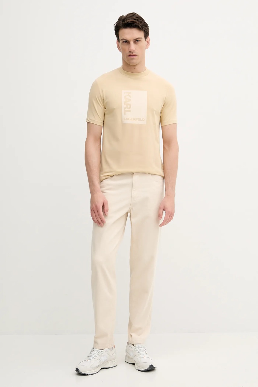 Футболка Karl Lagerfeld цвет бежевый с принтом 553235.755038