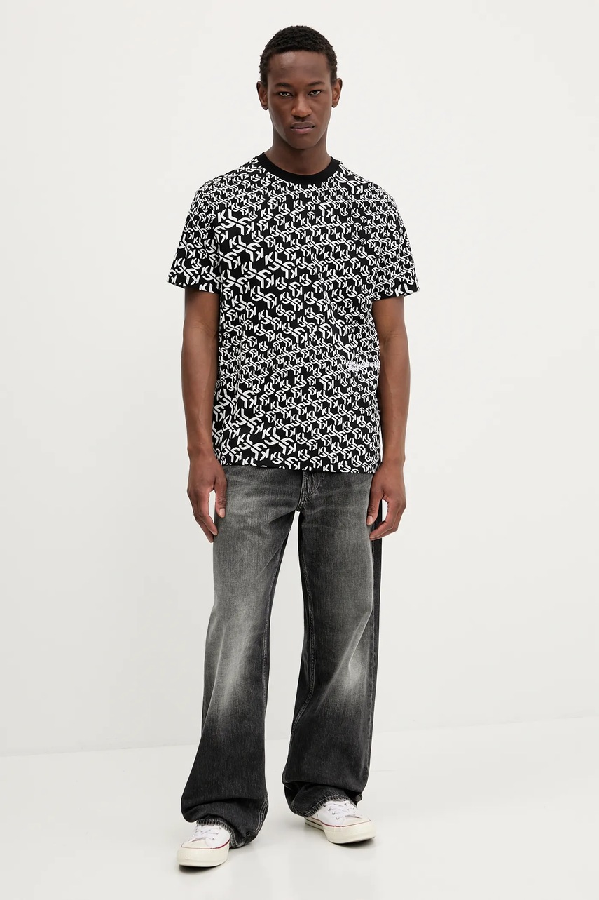 Хлопковая футболка Karl Lagerfeld Jeans цвет чёрный A3M17114