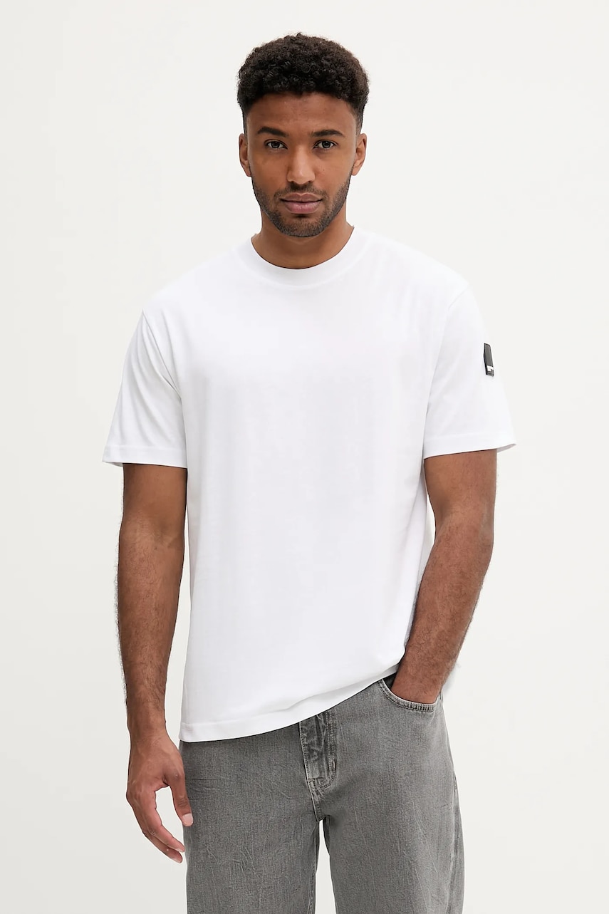 Karl Lagerfeld Jeans tricou din bumbac culoarea alb, uni, A3M17003