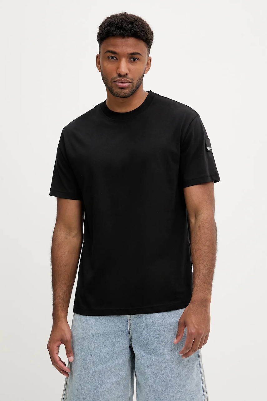Karl Lagerfeld Jeans tricou din bumbac culoarea negru, uni, A3M17003