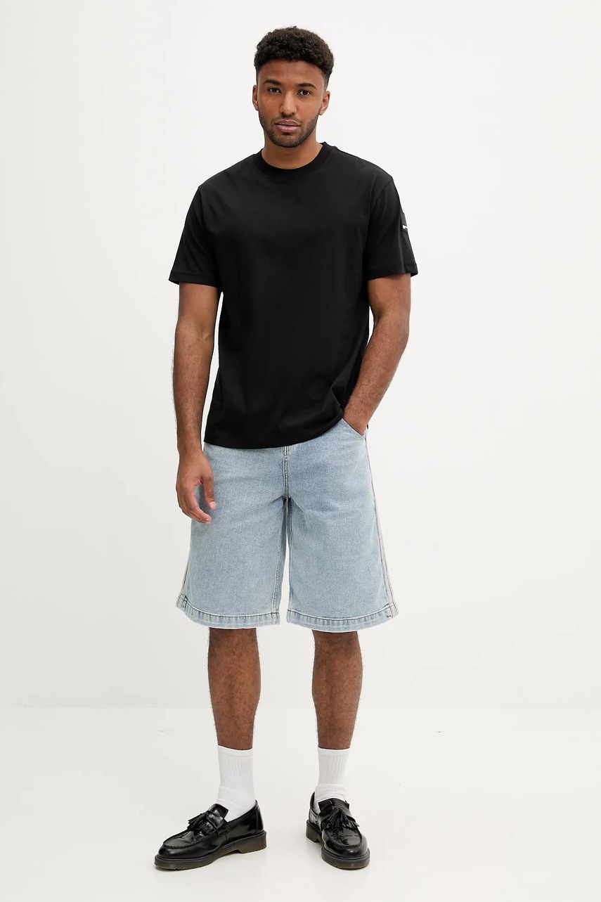 Хлопковая футболка Karl Lagerfeld Jeans цвет чёрный однотонная A3M17003