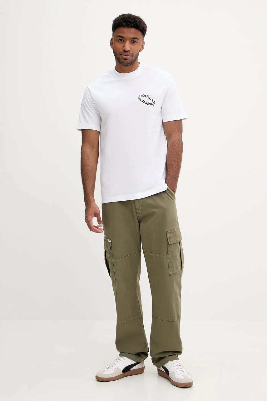 Хлопковая футболка Karl Lagerfeld Jeans цвет белый с принтом A3M17031