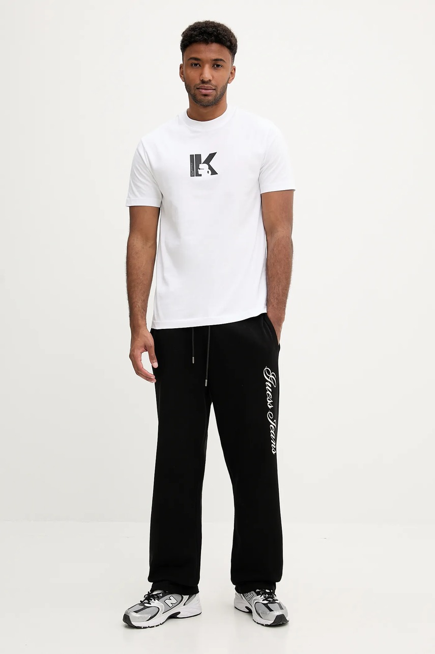 Хлопковая футболка Karl Lagerfeld Jeans цвет белый с аппликацией A3M17057