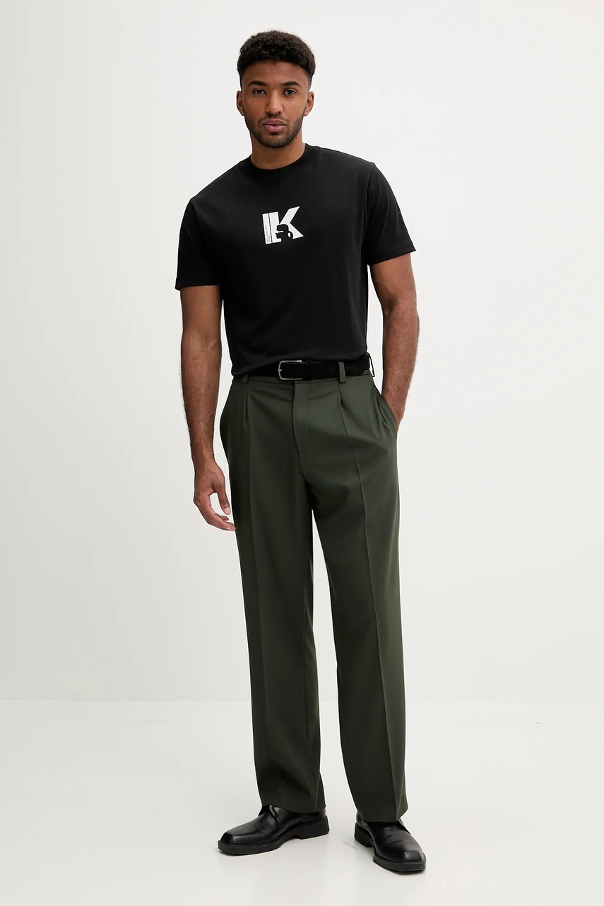 Хлопковая футболка Karl Lagerfeld Jeans цвет чёрный с аппликацией A3M17057