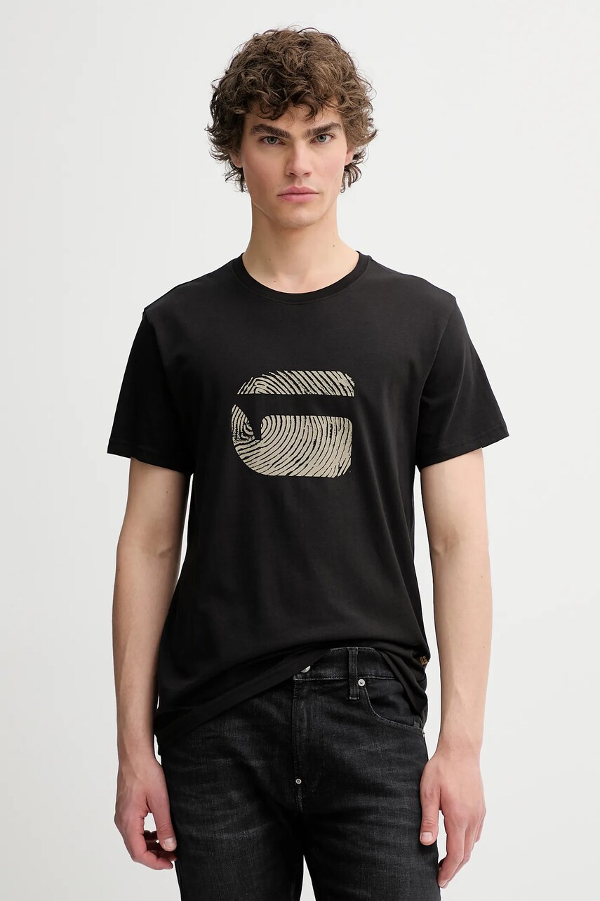 G-Star tricou din bumbac culoarea negru, cu imprimeu, D26041-C506