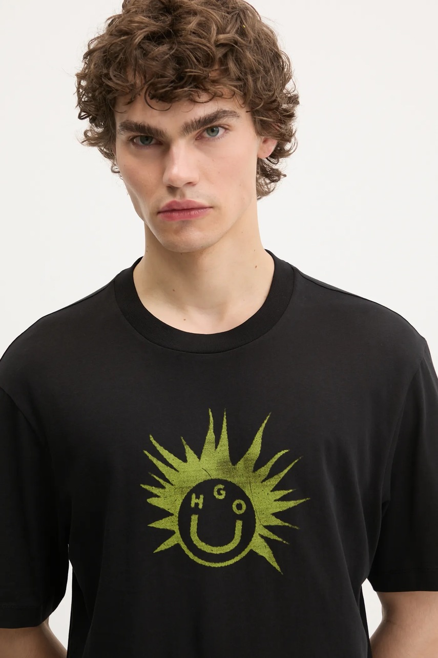 Βαμβακερό μπλουζάκι Hugo Blue San Jared-C φωτογραφία