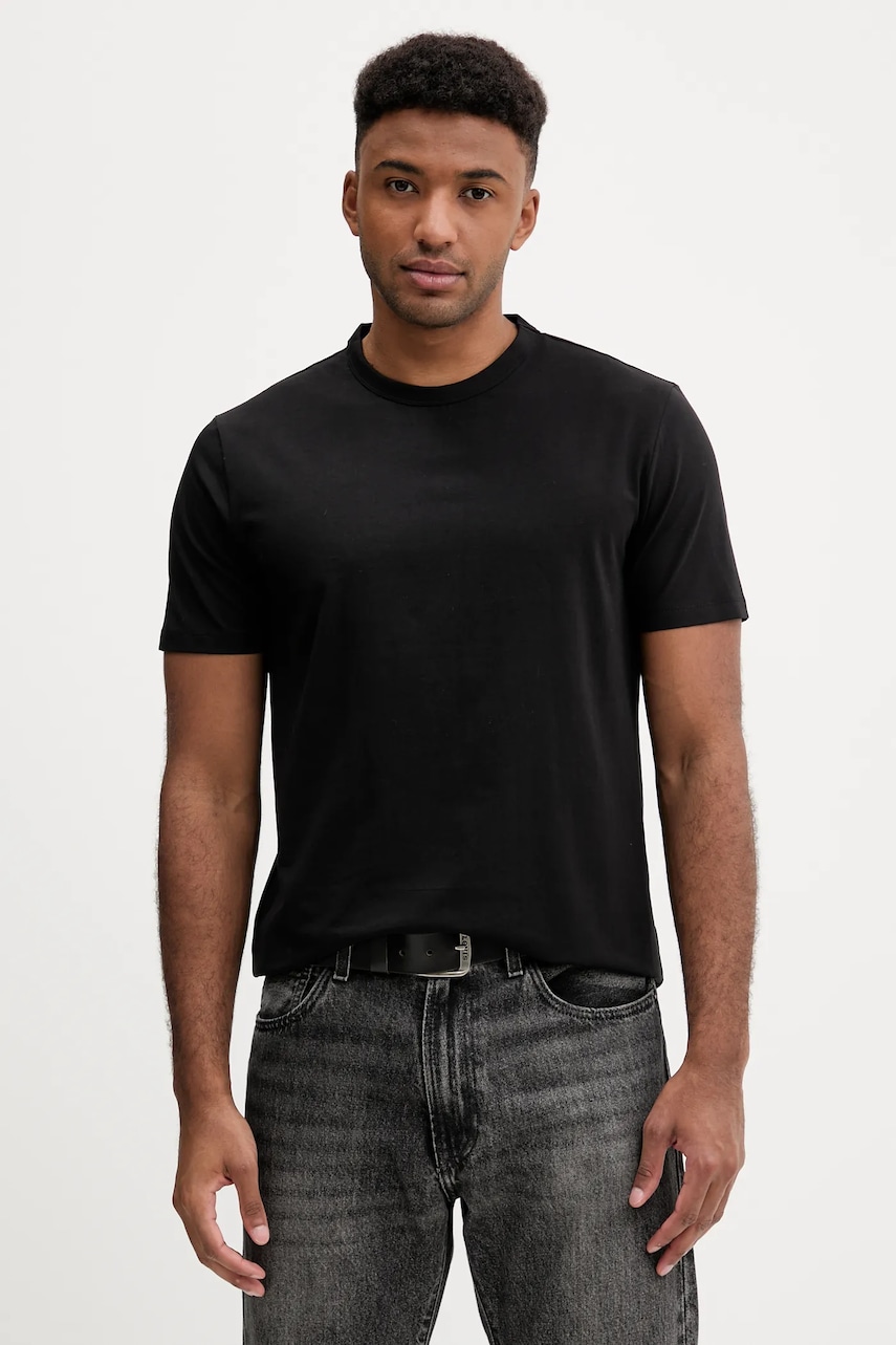 Hugo Blue tricou 2-pack culoarea negru, uni, 50546933
