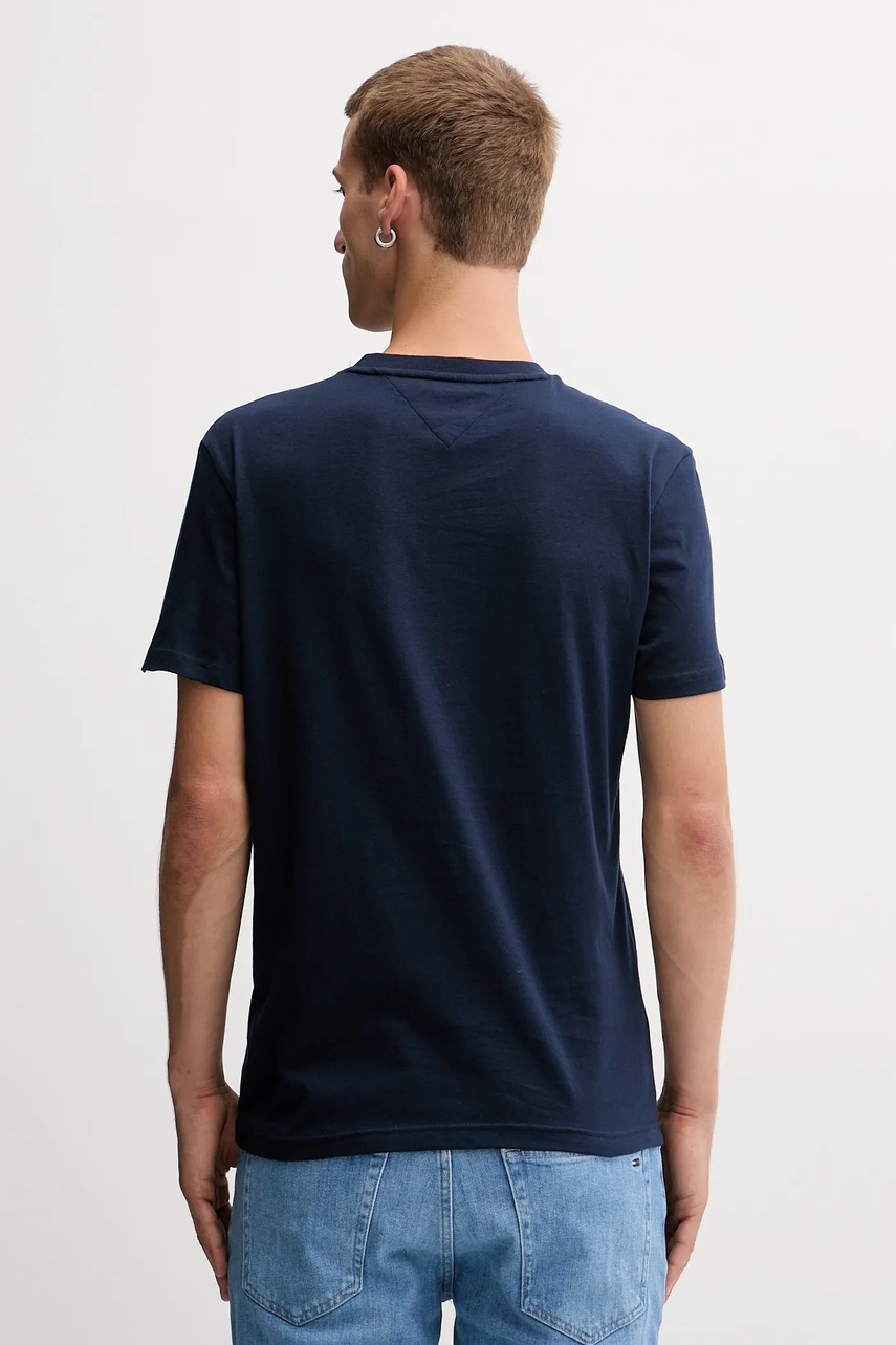 Хлопковая футболка Tommy Jeans цвет синий узор DM0DM21977 Хлопковая футболка Tommy Jeans цвет синий узор DM0DM21977