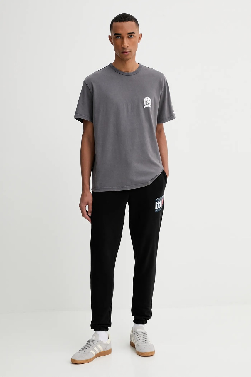 Хлопковая футболка Tommy Jeans цвет чёрный узор DM0DM21986