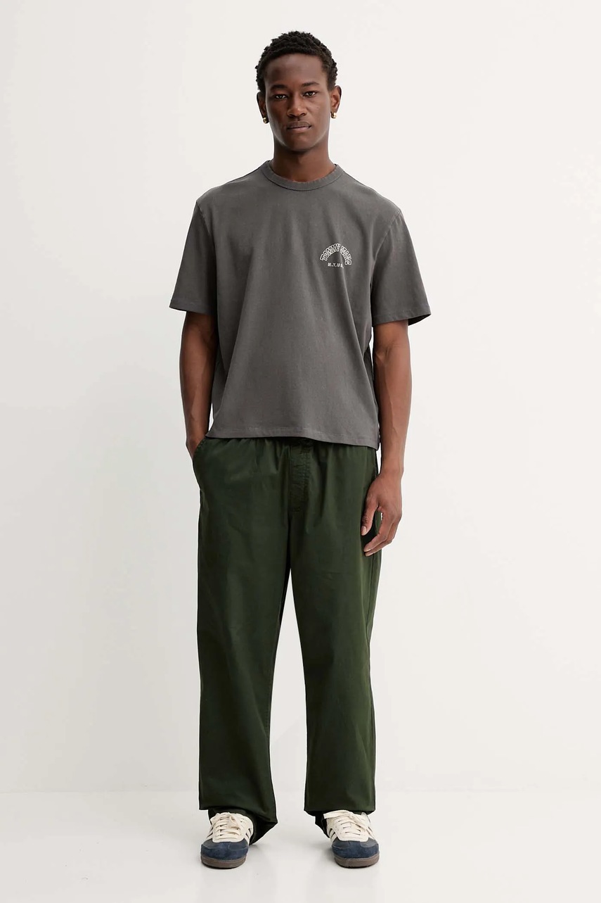 Хлопковая футболка Tommy Jeans цвет серый с принтом DM0DM22059