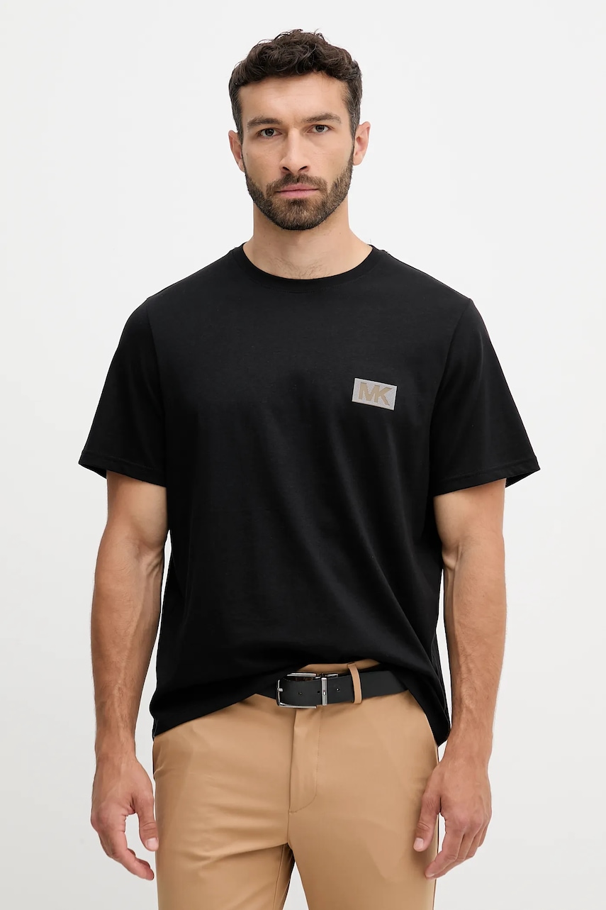 Michael Kors tricou din bumbac culoarea negru, cu imprimeu, CT552NHFV4