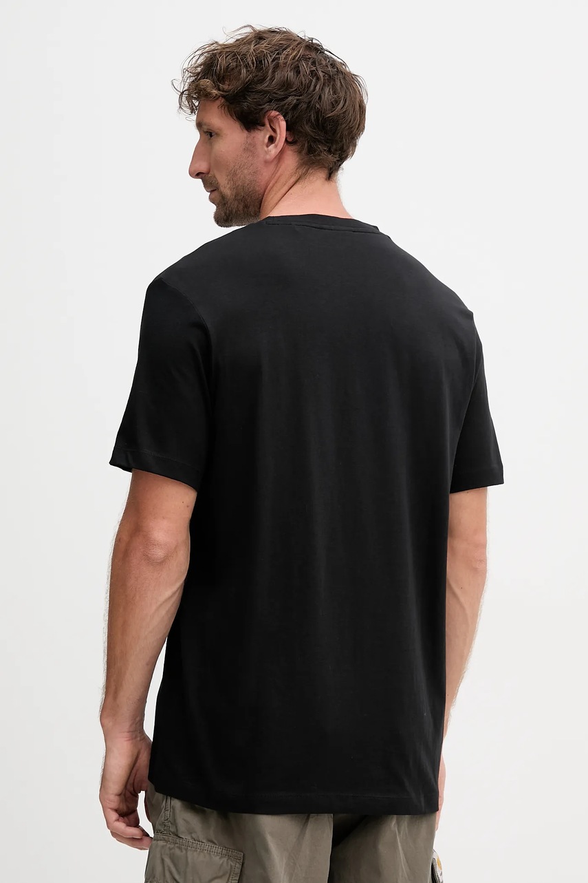 Хлопковая футболка HUGO цвет чёрный с аппликацией 50542737