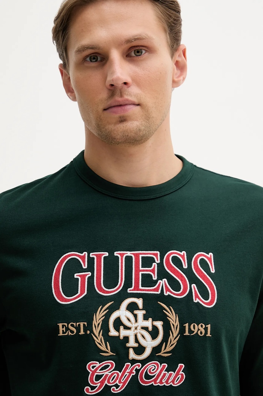 Βαμβακερό μπλουζάκι Guess 4G φωτογραφία