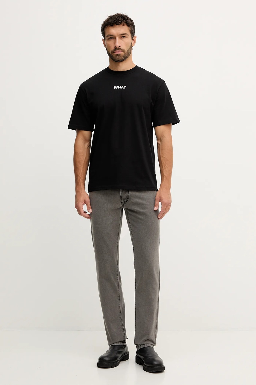 Хлопковая футболка United Colors of Benetton цвет чёрный с принтом 3MI5U10AX