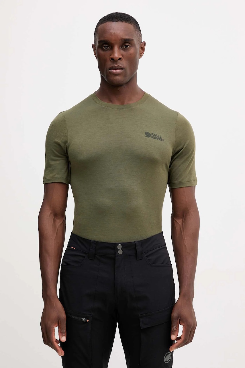 Fjallraven tricou sport Abisko culoarea verde, uni, F86977-625
