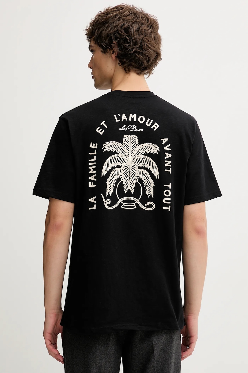 Les Deux tricou din bumbac culoarea bej, cu imprimeu, 1000212