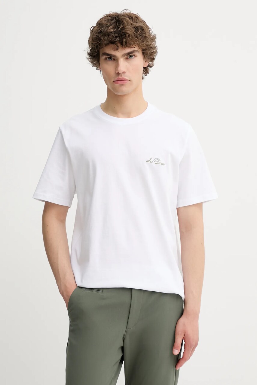 Les Deux tricou din bumbac culoarea alb, cu imprimeu, 1000218