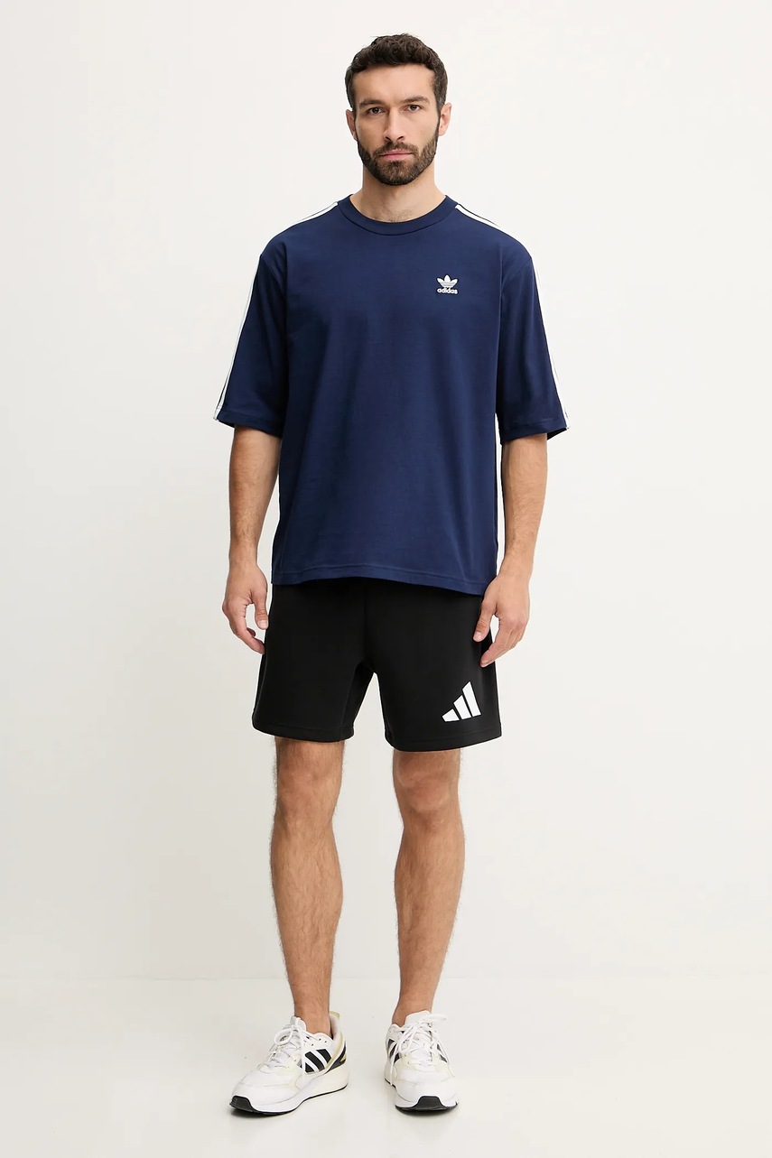 Хлопковая футболка adidas Originals Adicolor цвет синий с аппликацией JP1059